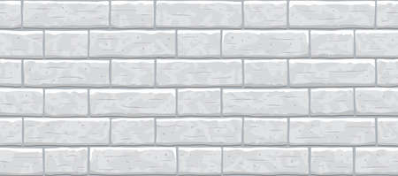 Brick grey wall seamless pattern background. Gray, white, light brick wall vector texture pattern illustration. Horizontal seamless grey brick texture background.のイラスト素材