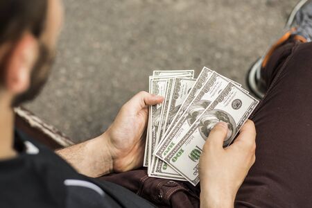 A lot of money in the handsの写真素材
