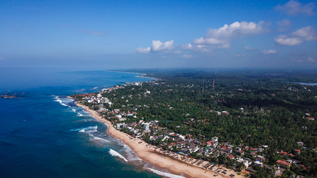 Ocean coast in Sri Lanka from the height of bird flightの写真素材