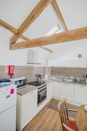 Interior of newly refurbished English country cottageの写真素材