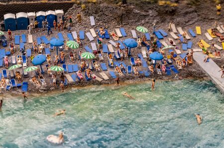 Top view of beautiful beach. miniature modelの写真素材