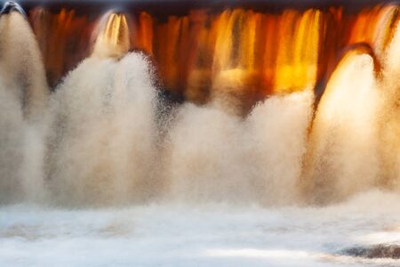 Blurred background with small waterfall. long exposureの写真素材