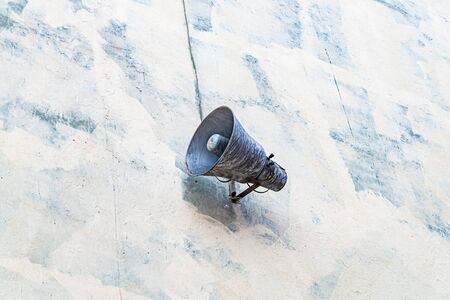 loudspeaker to alert the emergency on the wall of the building. retro loudspeakerの写真素材