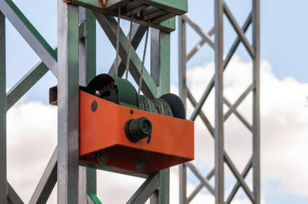 hand winch on an outdoor stage for performancesの写真素材