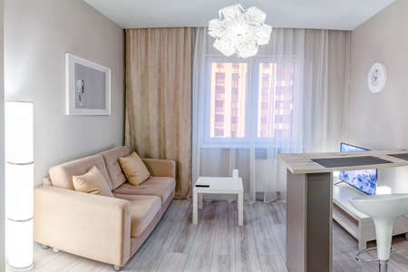 Petrozavodsk, Russia - 29 August 2020. Modern interior living roomのeditorial素材