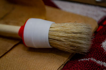 close-up of a large round bristle brush. High quality photo