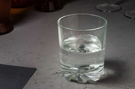 the glass is half full of waterの写真素材