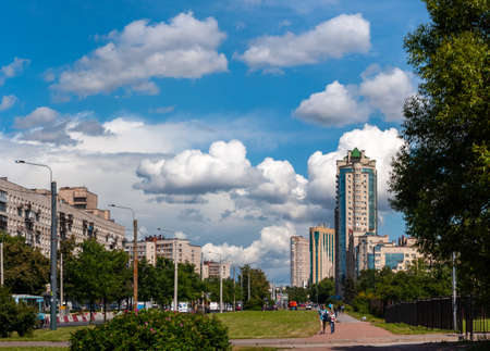 urban landscape on a summer cloudy dayのeditorial素材