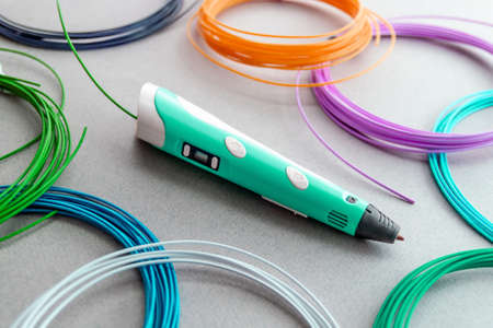 3D pen and plastic for it. High quality photoの写真素材