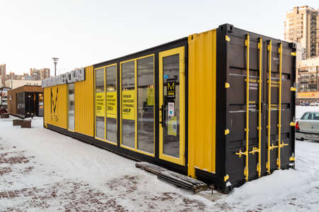 hairdresser in a converted cargo container