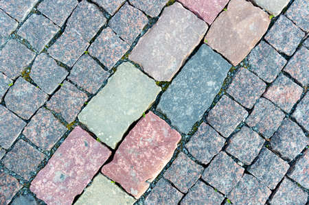 Texture of the stone-paved footpathの写真素材