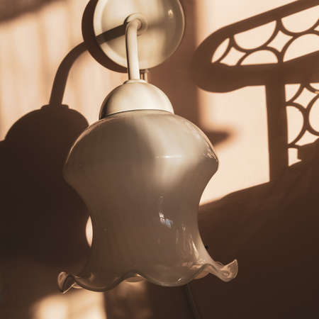 abstract background with shadows and wall lampの写真素材
