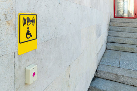 A button to call staff to help people with disabilitiesの写真素材