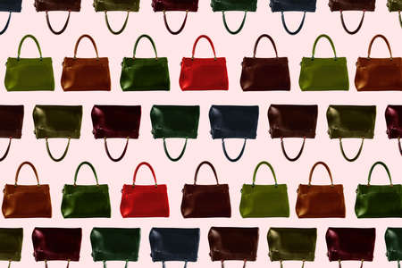 Pattern of women's everyday bags of different colorsの写真素材