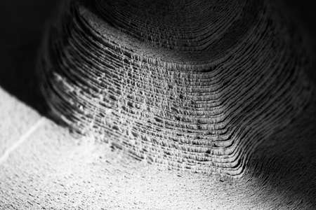 Abstract relief in the form of mountains from pressed paper