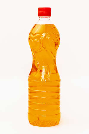 Sunflower oil unrefined direct extraction in plastic containersの写真素材