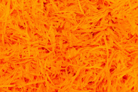 Fresh carrot finely shredded julienne texture top viewの写真素材