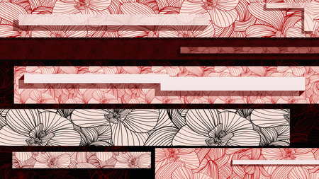 Abstraction with figures and wall drawing with graphics of orchid flowers.の写真素材