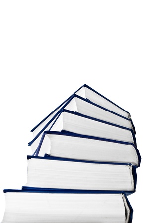 Stack of books isolated on white backgroundの写真素材