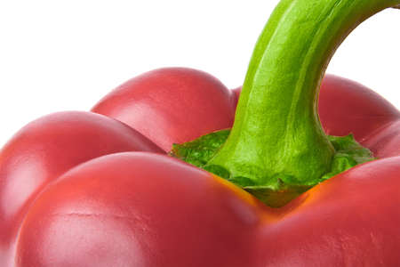 Macro shot of red pepper isolated on white background