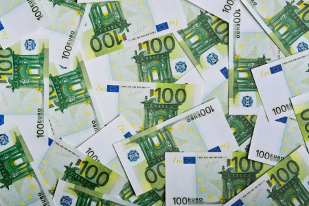 Background with one hundred euro billsの写真素材