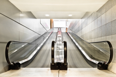 Special escalator in modern mall for people with supermarket carts and disabled people のeditorial素材