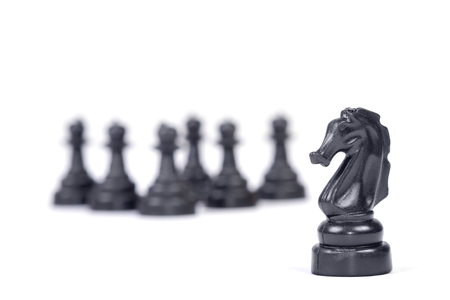 Chess maneuver concept isolated on white background