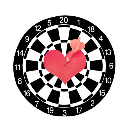 Heart with dart targeted to the center of itの写真素材