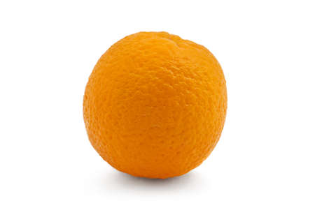 Studio shot of fresh natural orange isolated on whiteの写真素材