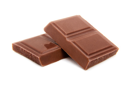 Chocolate bar isolated on white backgroundの写真素材