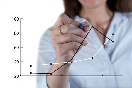 Businessman with graph conceptの写真素材