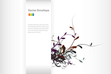 Envelope with leavesのイラスト素材