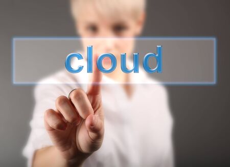 Cloud computing concept - world wide data sharing and communicationの写真素材