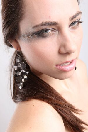 Young brunette portraitの写真素材