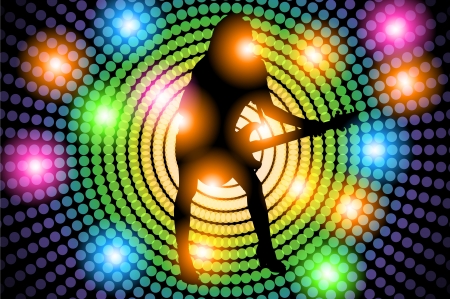 Music poster with guitarist and lightsのイラスト素材