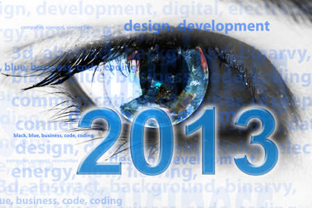 New 2013 year greeting concept made in original style, 2013, happy new year.の写真素材