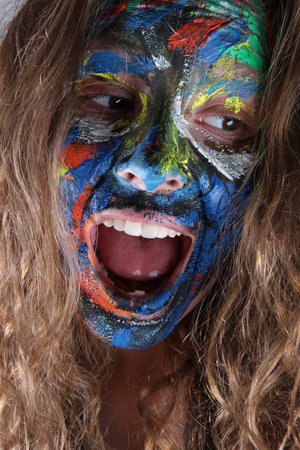 young woman with face-art