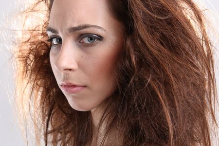 Young brunette portraitの写真素材