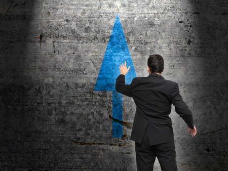 Business leader and decision making process with arrows conceptの写真素材
