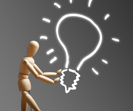 light bulb idea concept with dummyの写真素材