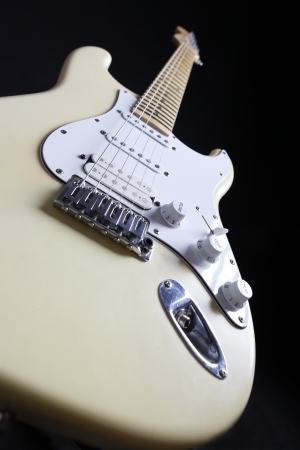 Electric guitar on black backgroundの写真素材
