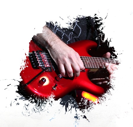 Grunge guitar backgroundの写真素材