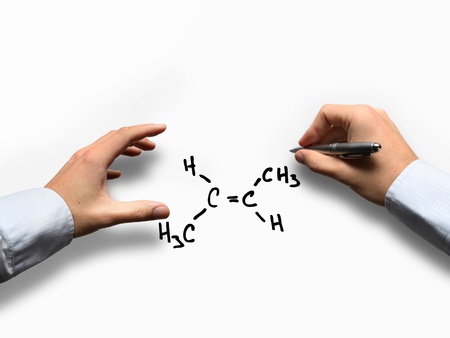 Chemistry Science Concept with chemistry formulaの写真素材