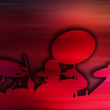Abstract music concept - Drummer background silhouetteの写真素材