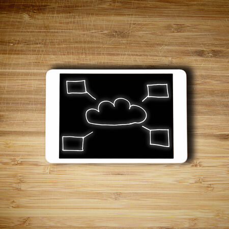 Cloud computing concept - world wide data sharing and communicationの写真素材