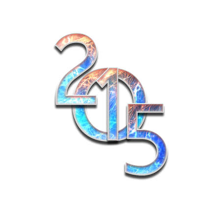New Year 2015 numbers with lightning texture