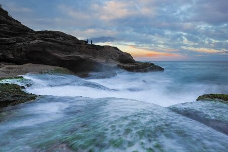 Sea stones at sunset - Sydney Australiaの写真素材