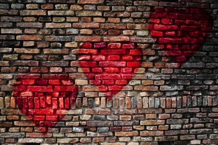 Old historical aged brick wallの写真素材