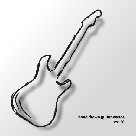 electric guitar with drop shadowのイラスト素材