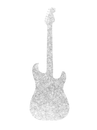 Abstract vector electric guitar from hand drawn linesの写真素材